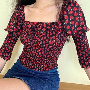 ShopPellucid Rose Capsule Ruffled Top